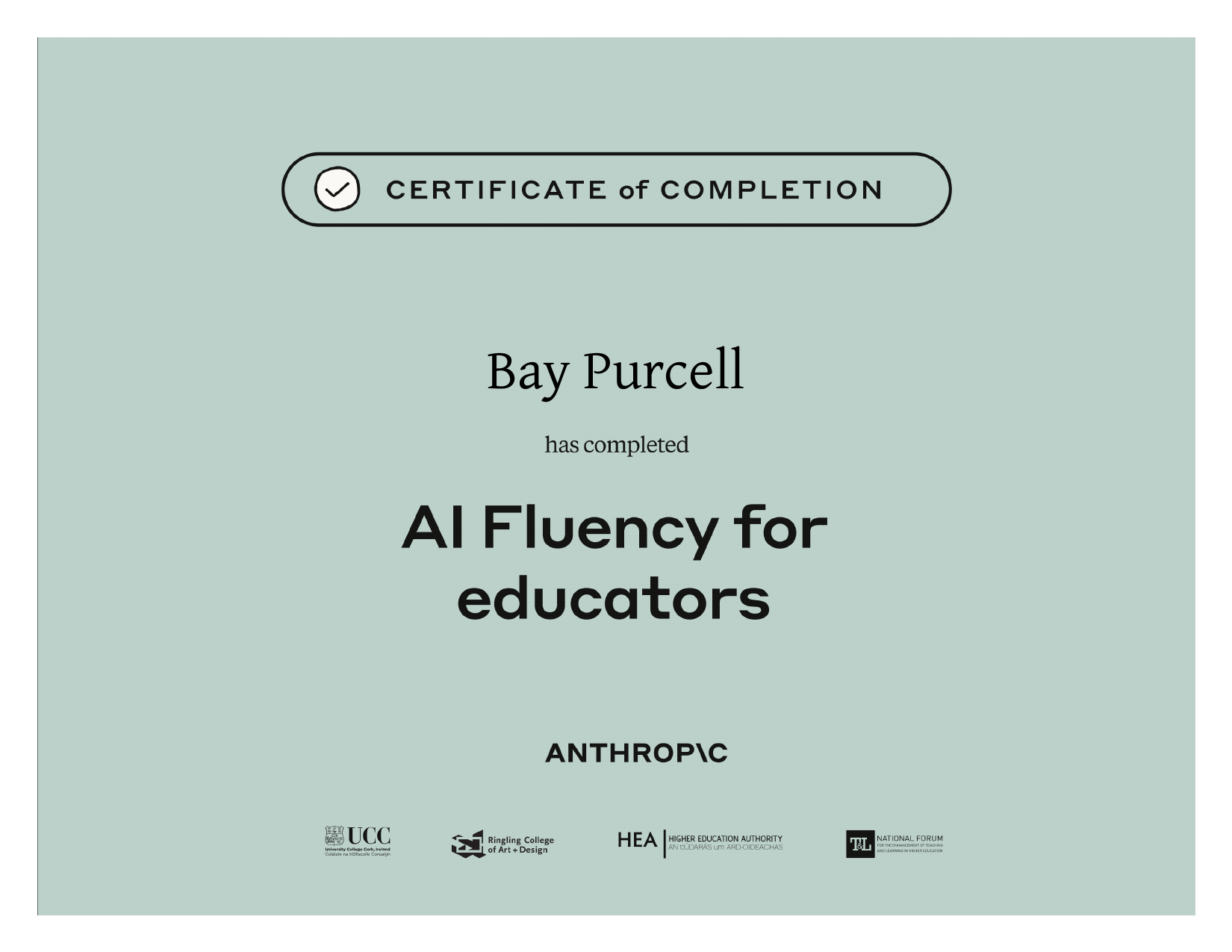 Anthropic Academy — AI Fluency for Educators certificate