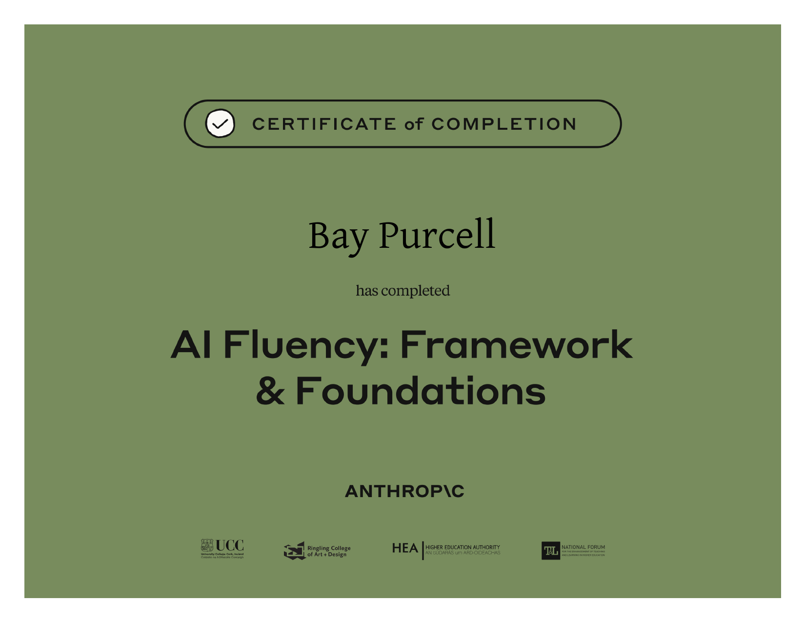 Anthropic Academy — AI Fluency certificate