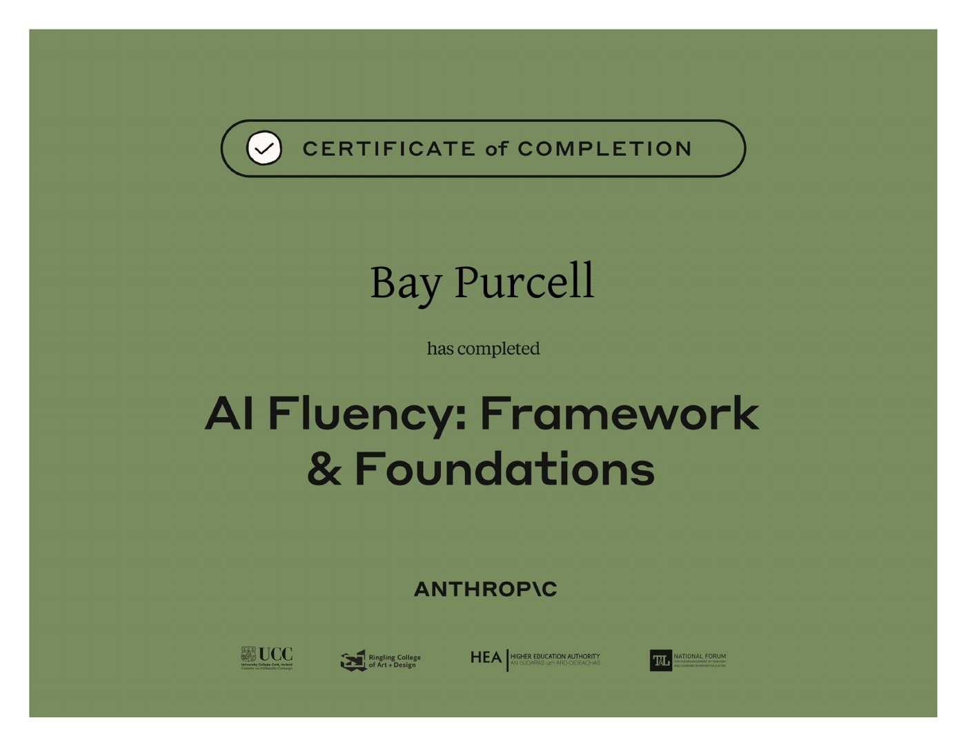 AI Fluency: Framework and Foundations certificate