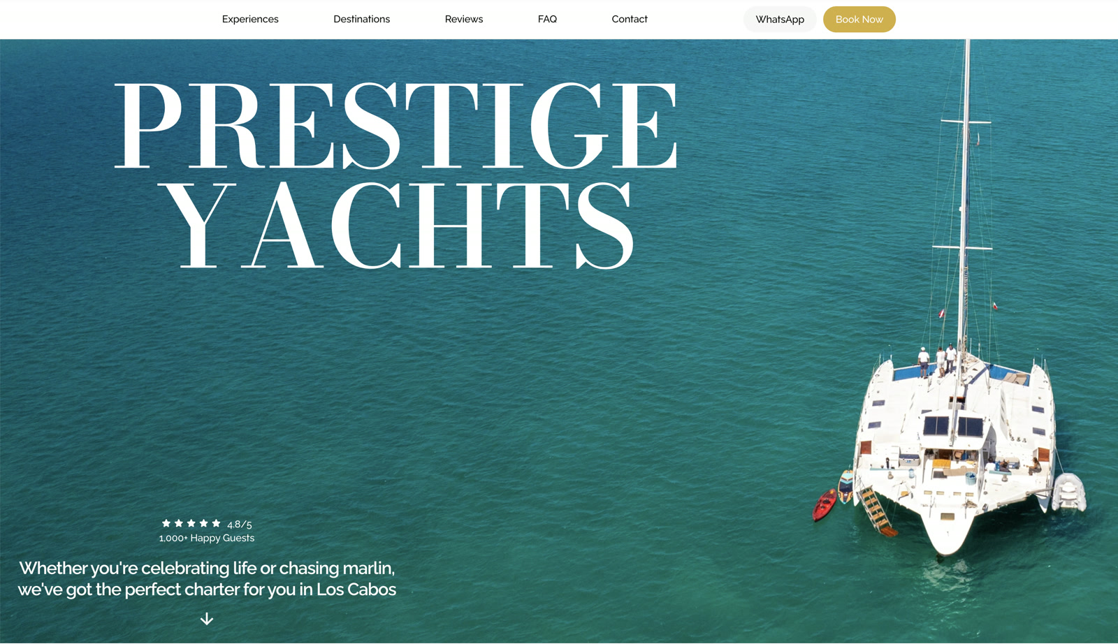 Prestige Yachts — un sitio web creado por Search Visionary Tech
