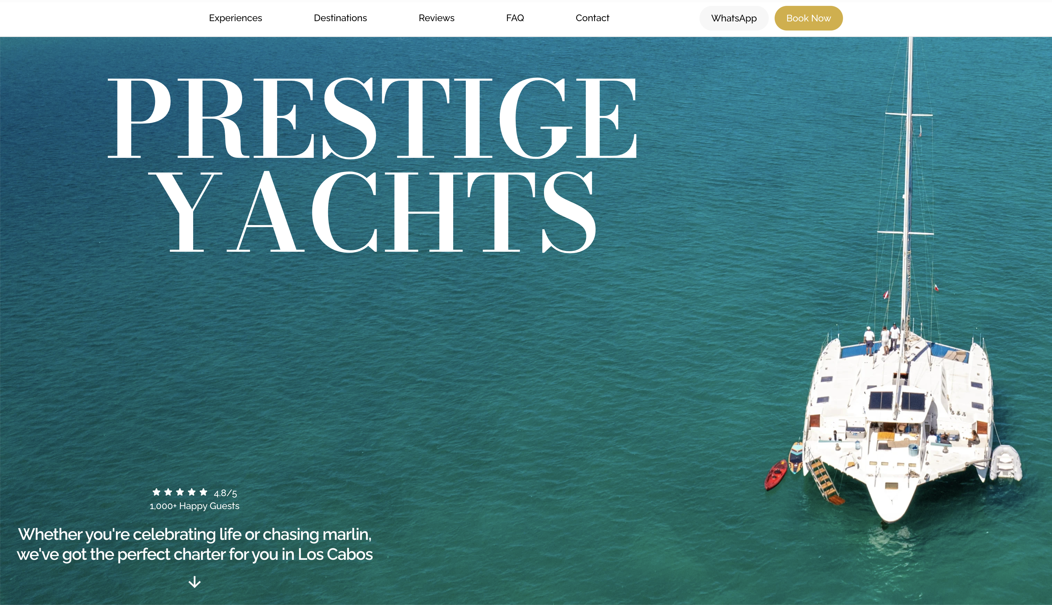 Prestige Yachts Cabo website screenshot